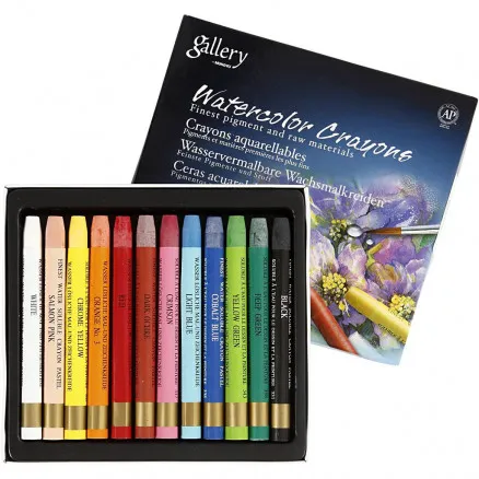 Gallery Aquarell, verschiedene Farben, L: 9,3 cm, 12 Stk./1 Packung.