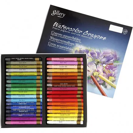 Gallery Aquarell, verschiedene Farben, L: 9,3 cm, 36 Stk./1 Packung.