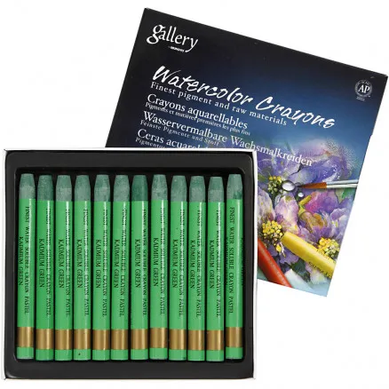 Gallery Aquarell, Kadmiumgrün (345), L: 9,3 cm, 12 Stk./1 Packung.