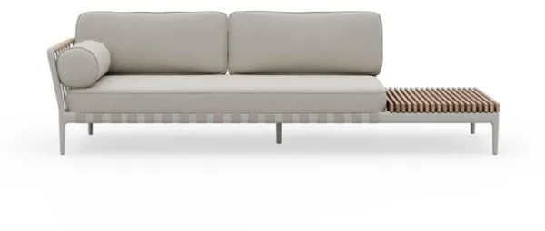 Vipp 720 Open-Air Open End Right Outdoor-Sofa Hellgrau