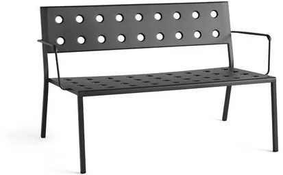 HAY Balcony Lounge -Bank mit Armlehnen, Anthrazit