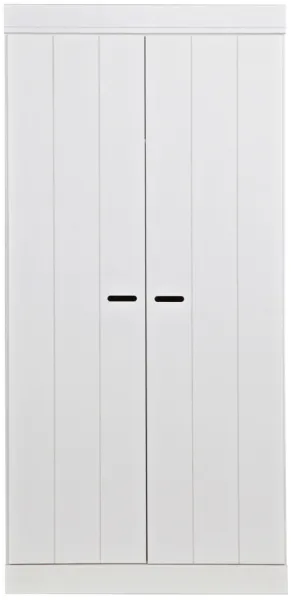 Connect, Kleiderschrank, 2 Türen, weiß, H195x53x94 cm, Kiefer